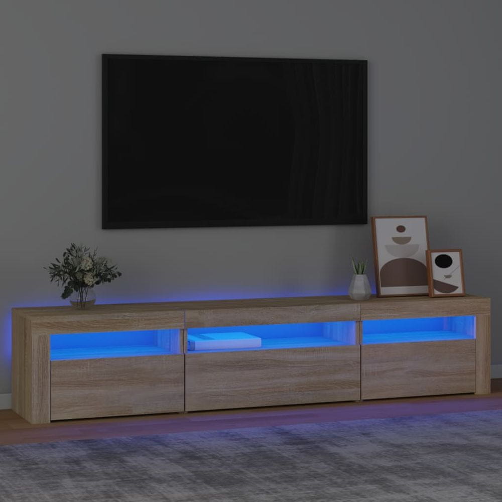 Vidaxl TV skrinka s LED svetlami dub sonoma 195x35x40 cm